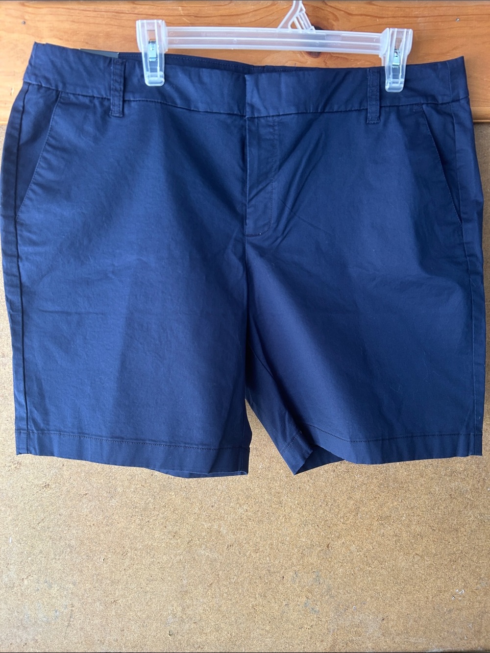 J. Crew Navy Flat-Front Chino Shorts